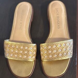 Jack Rogers Gold Sandals with Elegant Embellishments